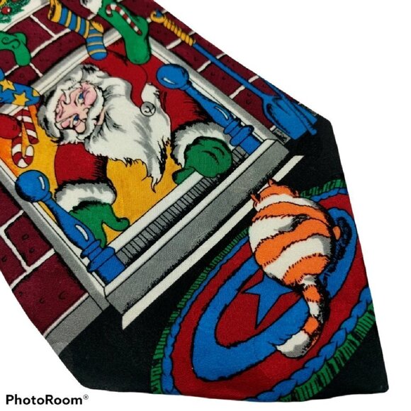 Santa Claus Christmas Silk Tie - Picture 2 of 6
